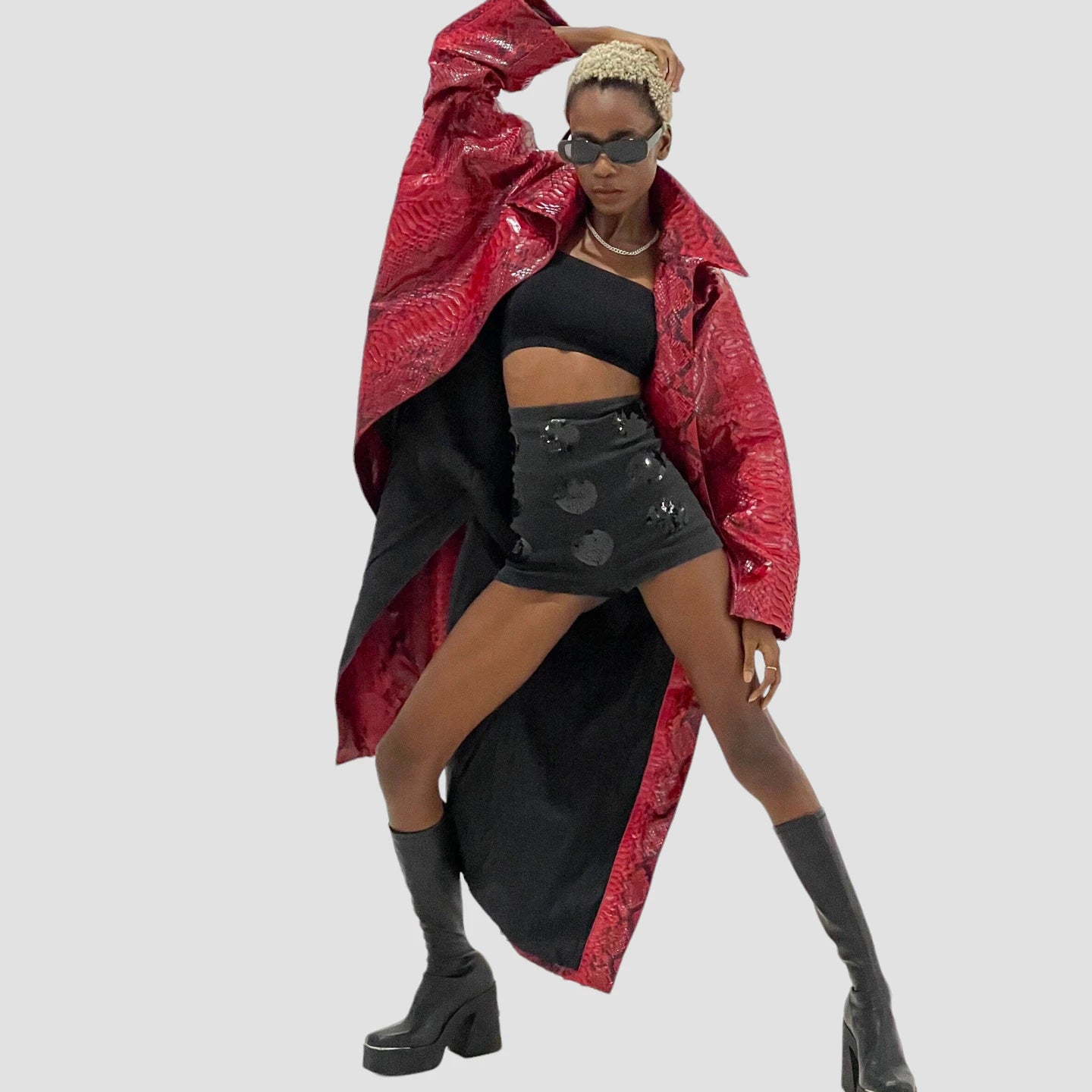 Dragon python leather coat