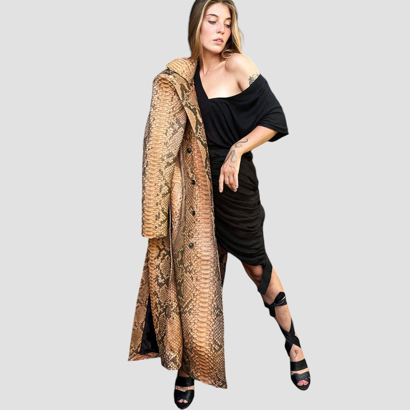 Dragon python leather coat