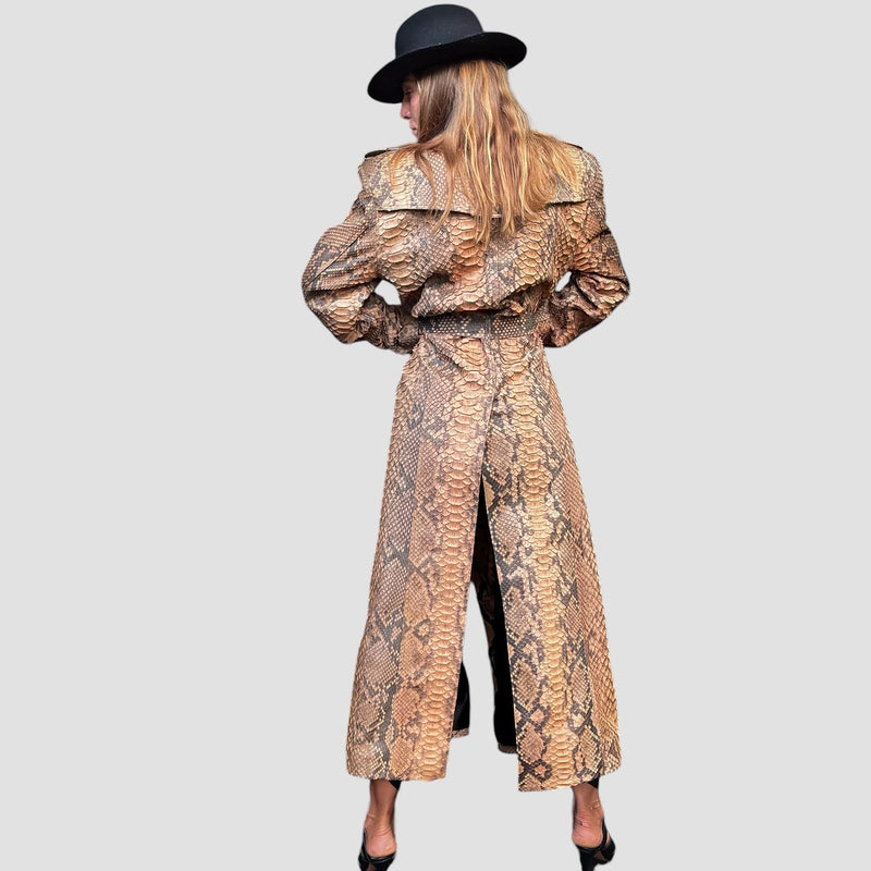 Dragon python leather coat