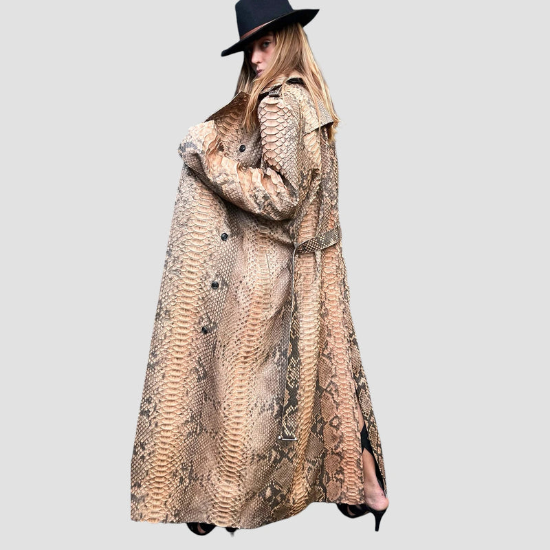 Dragon python leather coat