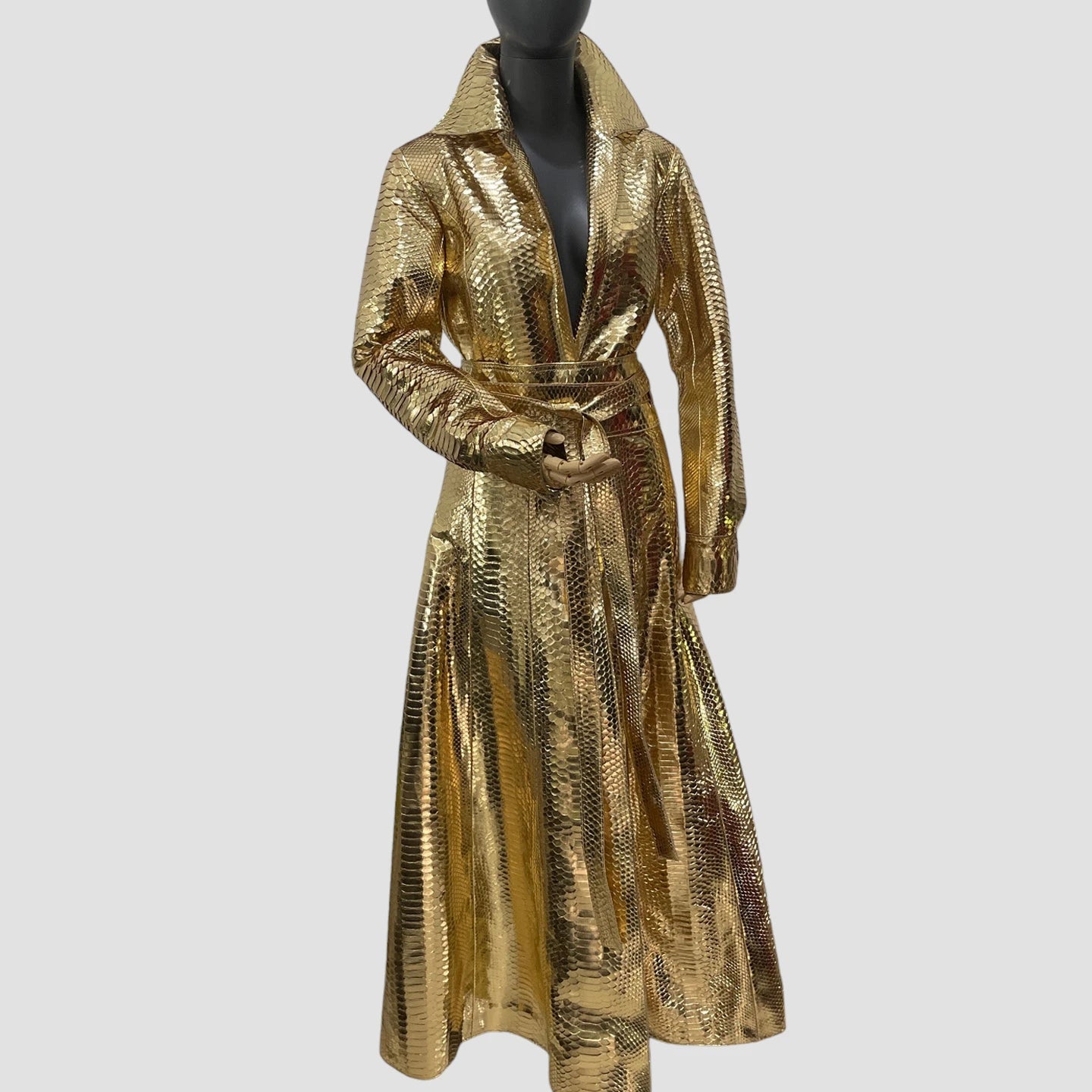 Python leather coat