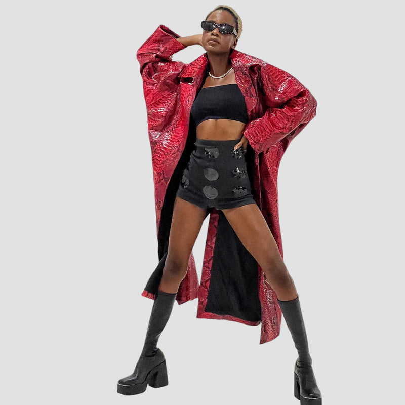 Dragon python leather coat