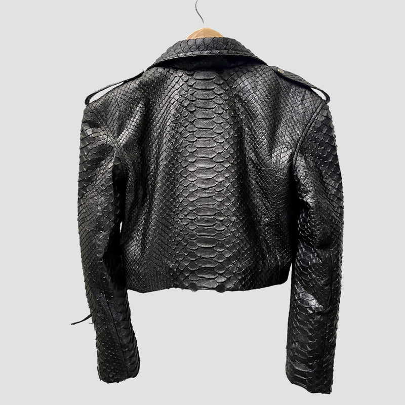 King python leather biker jacket