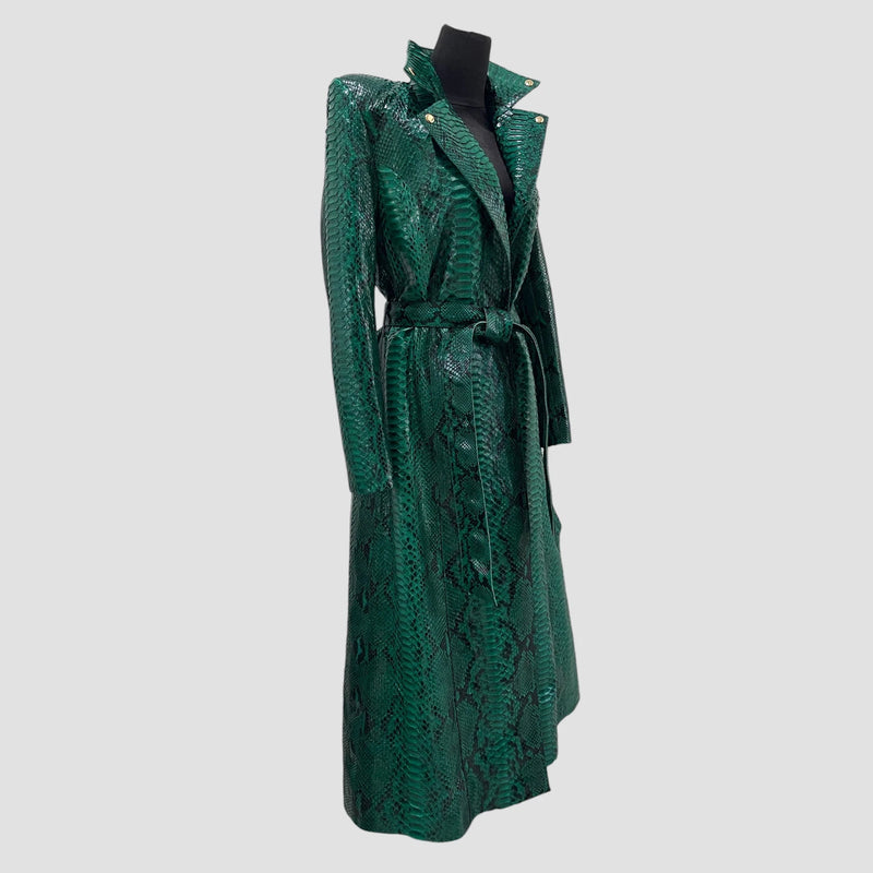 Python leather coat
