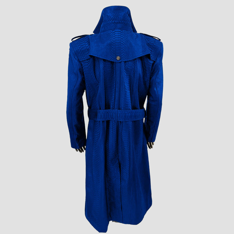 Python leather trench coat