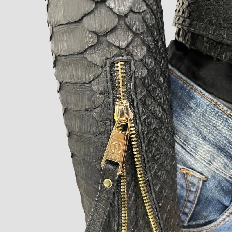 King python leather biker jacket