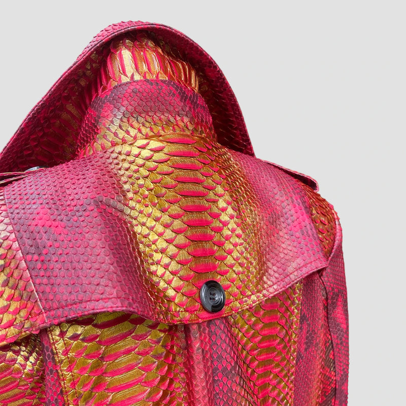 Python leather coat