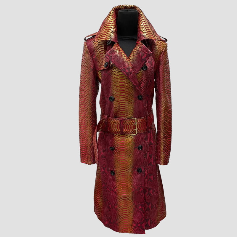 Python leather coat
