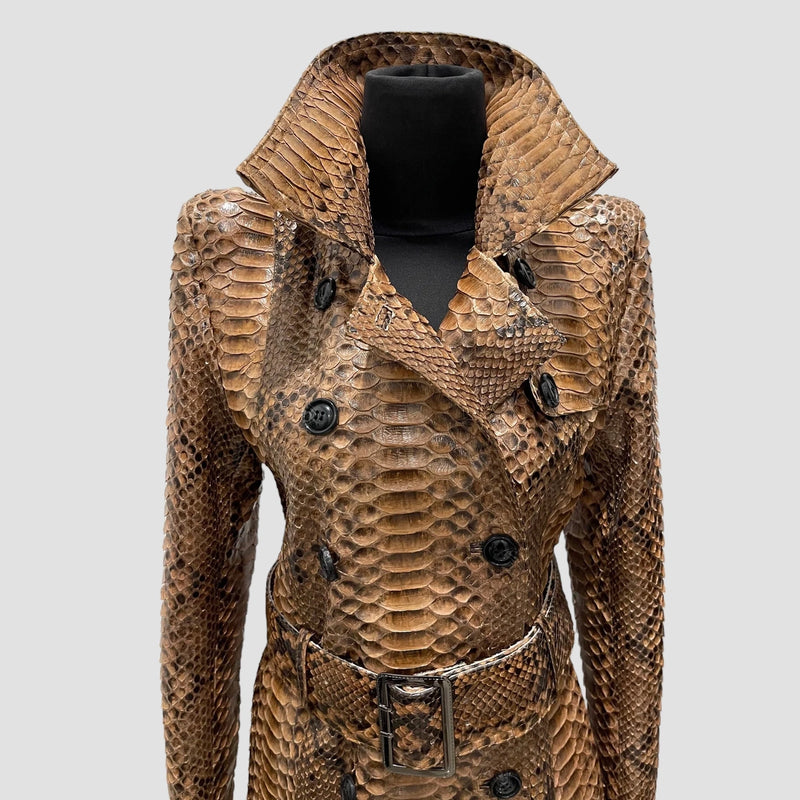 Dragon python leather coat