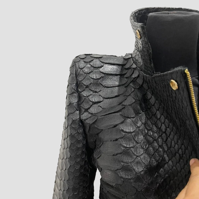 King python leather biker jacket