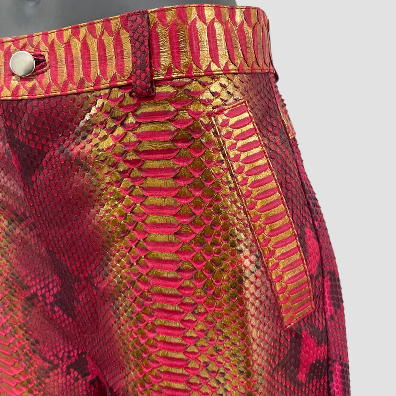 Python leather pants