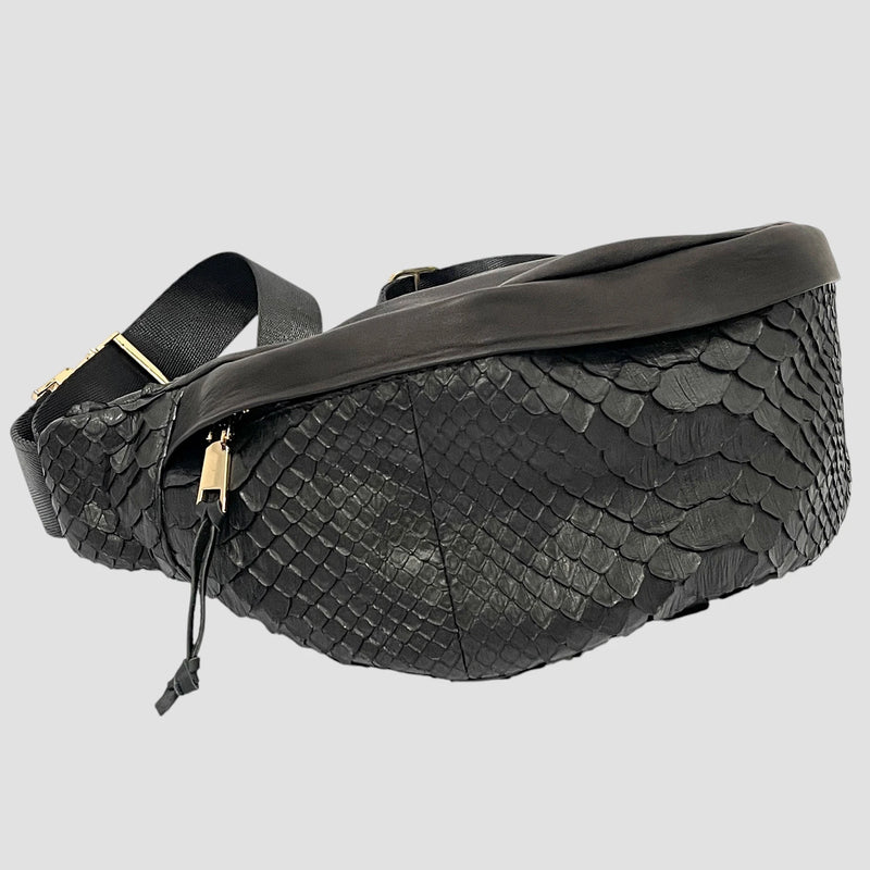 Dragon python leather belt bag