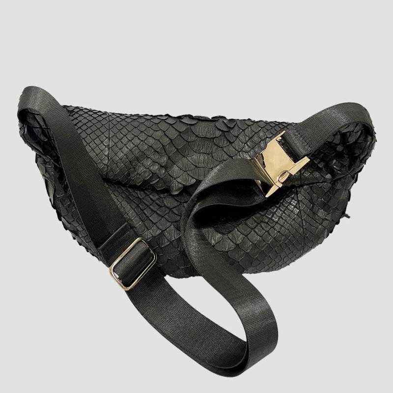 Dragon python leather belt bag