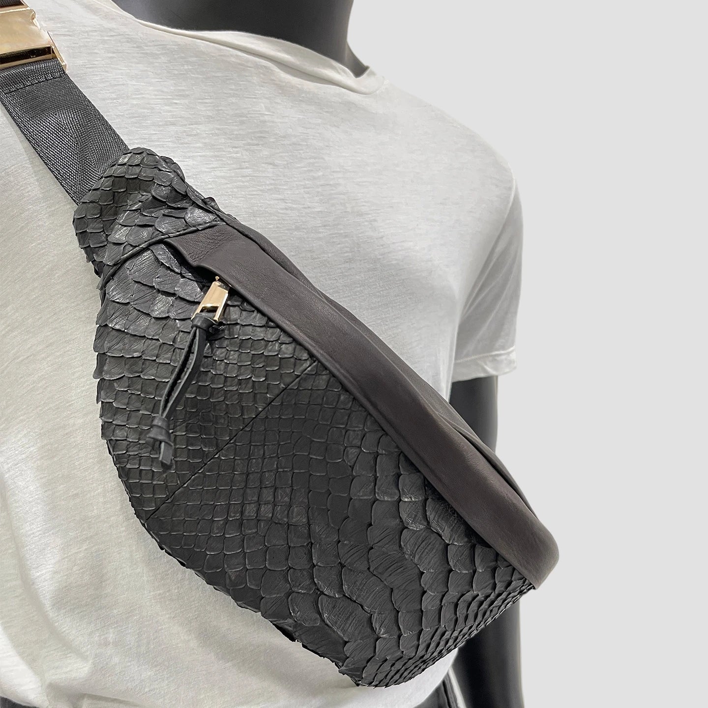 Dragon python leather belt bag