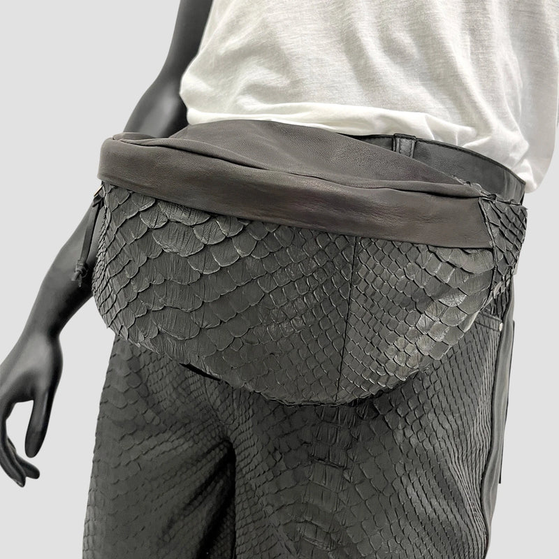 Dragon python leather belt bag