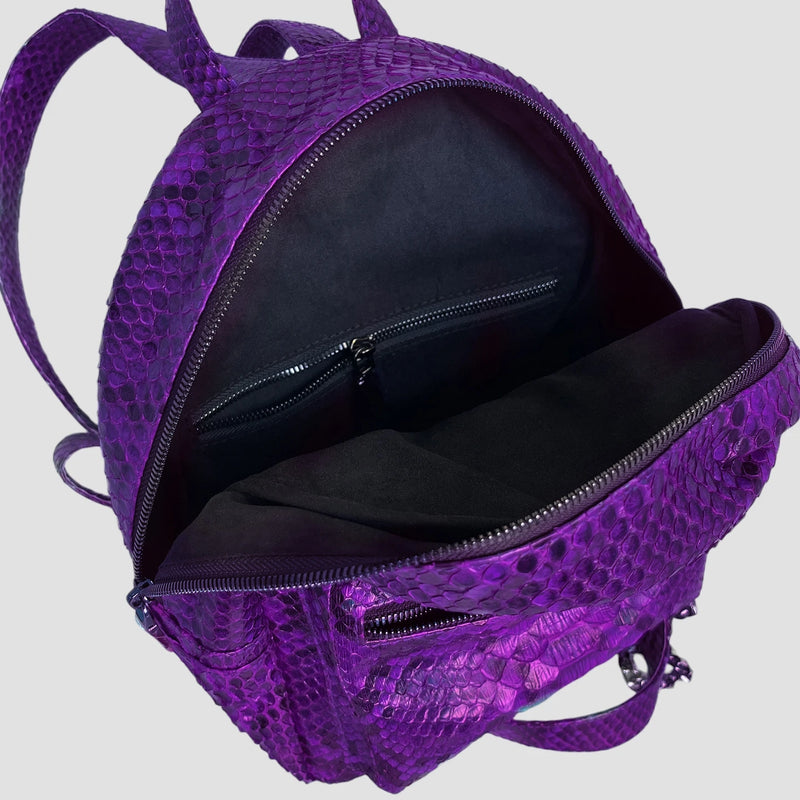 Python leather backpack