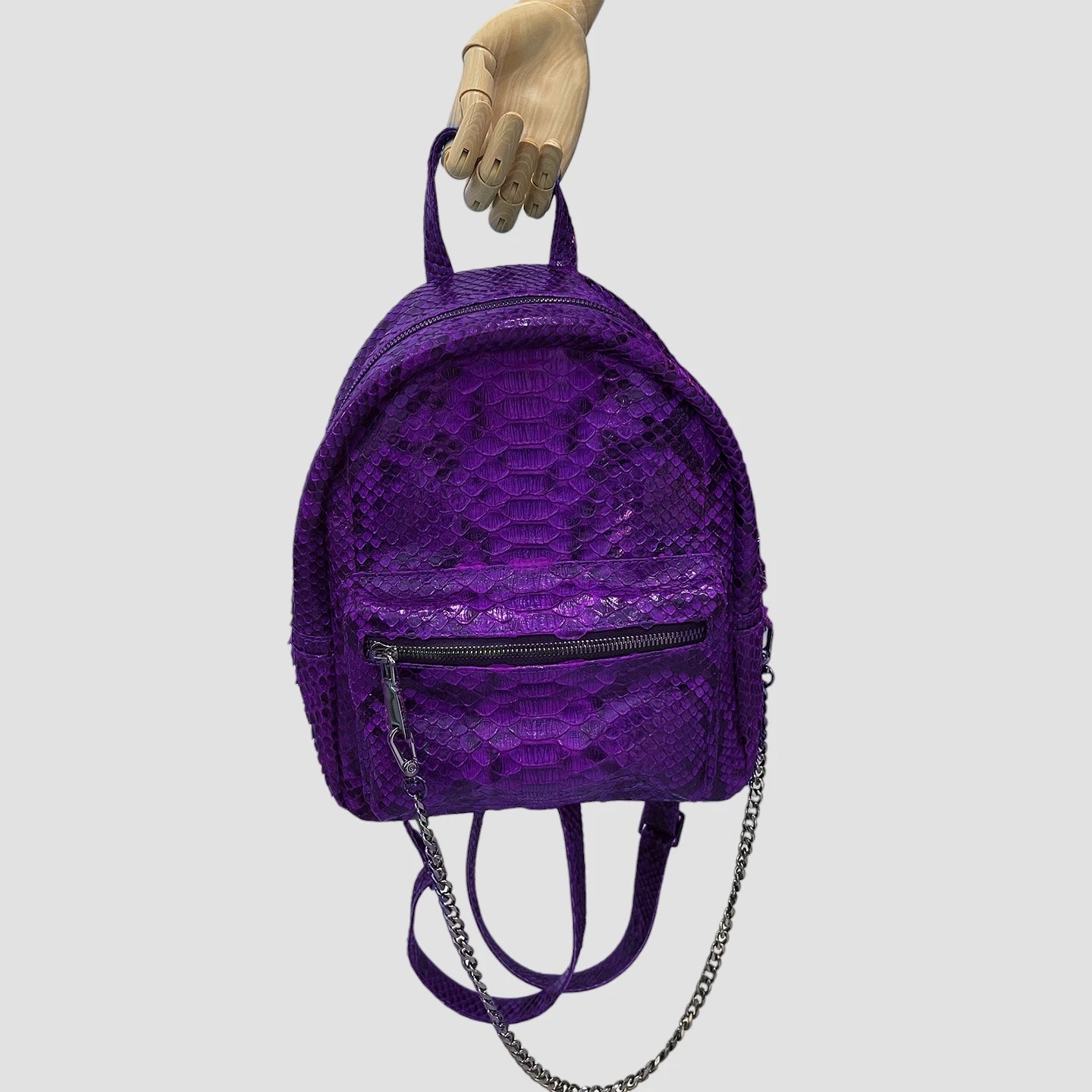 Python leather backpack