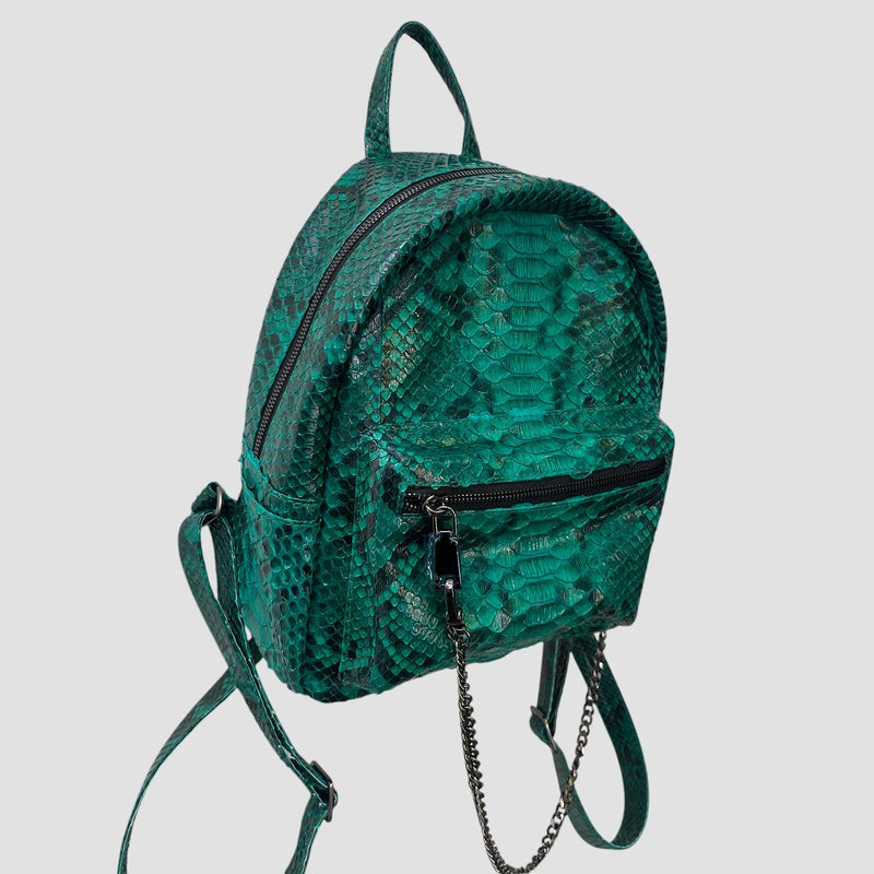 Python leather backpack