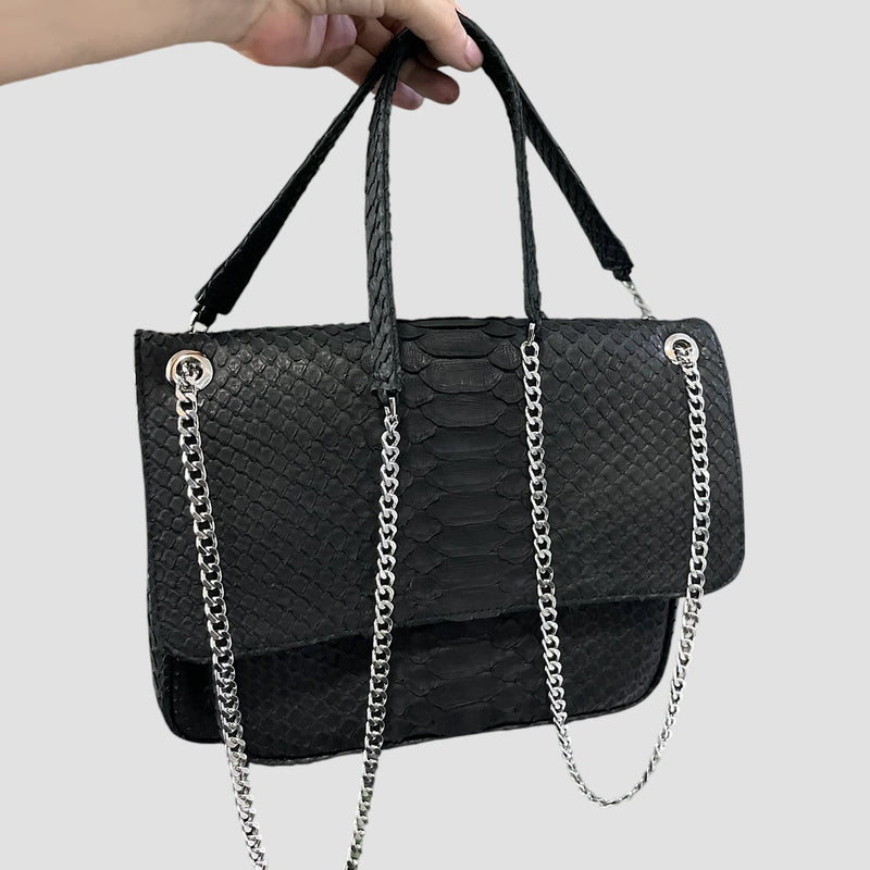 Python leather bag