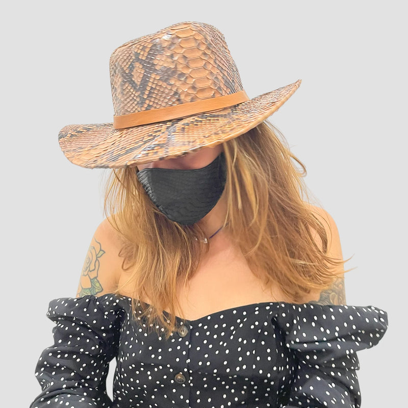 Python leather cowboy hat