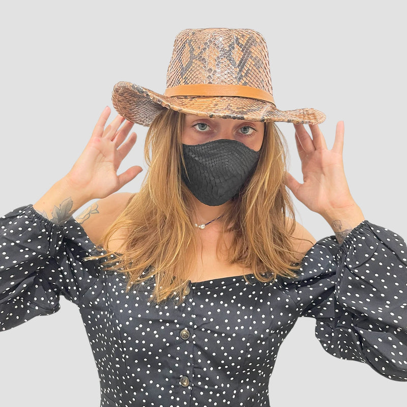 Python leather cowboy hat