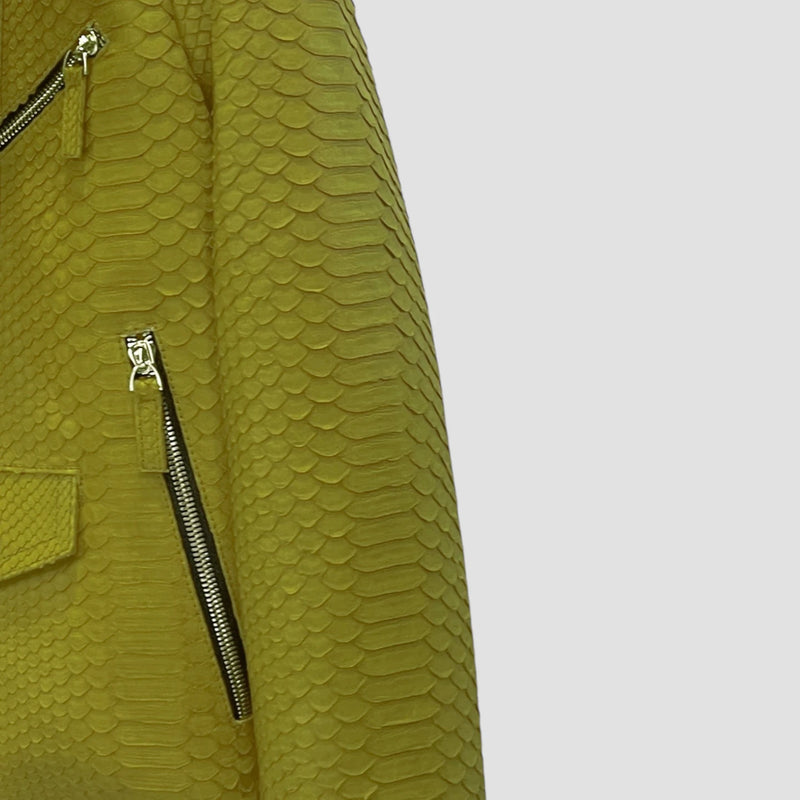 Python leather biker jacket