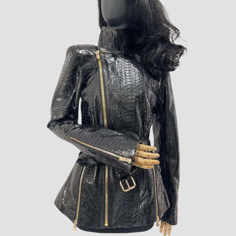 Python leather jacket