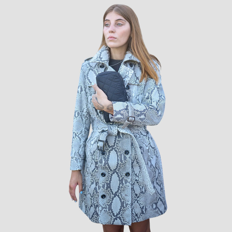 Python leather coat