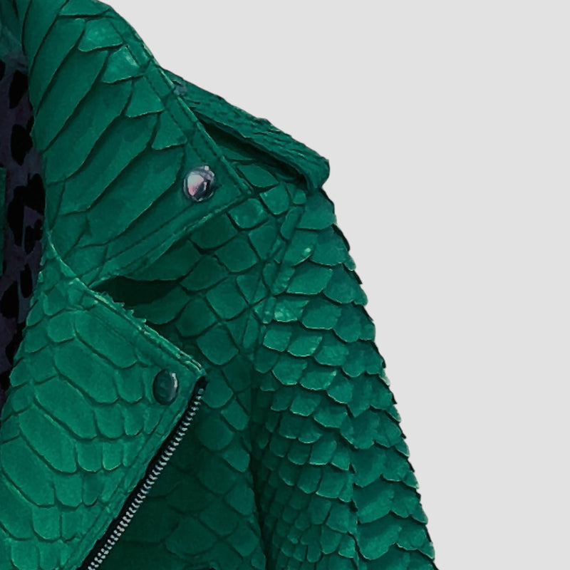 King python leather biker jacket