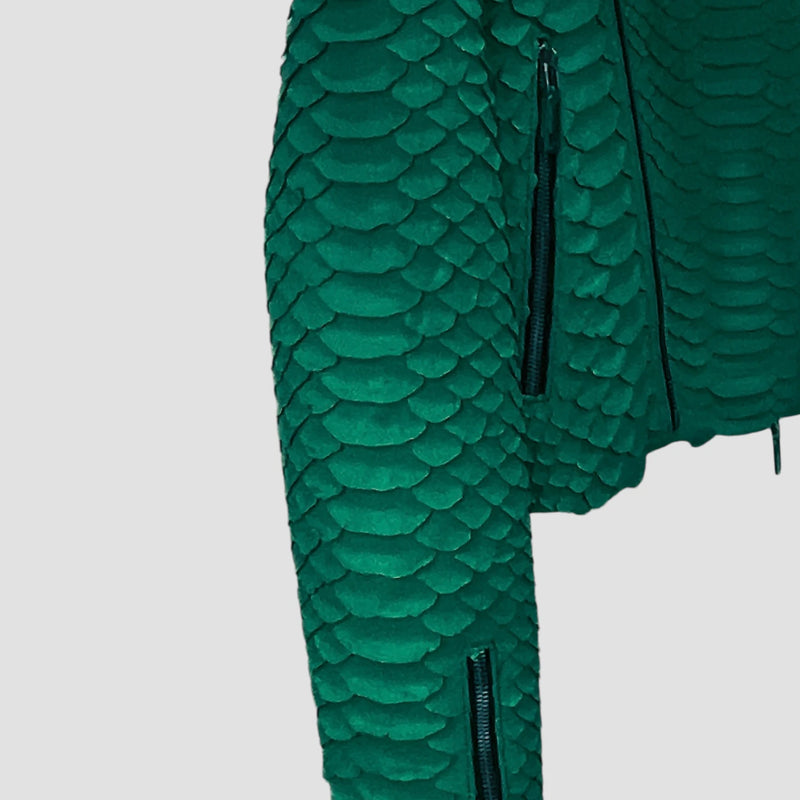 King python leather biker jacket