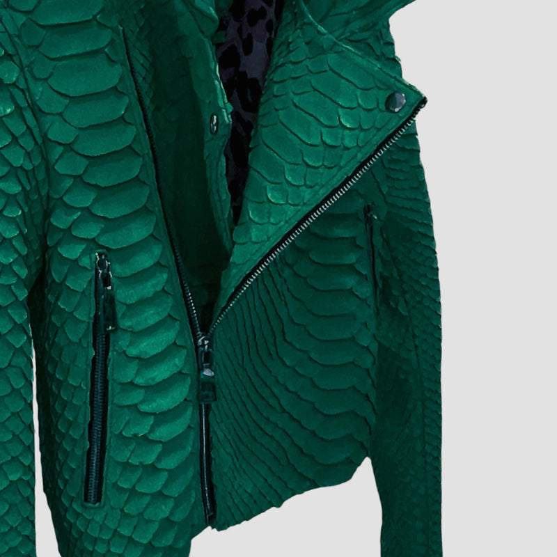 King python leather biker jacket