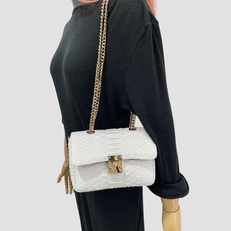 Python leather bag