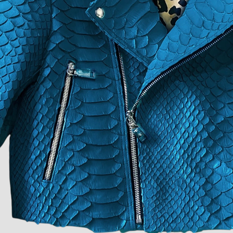King python leather biker jacket