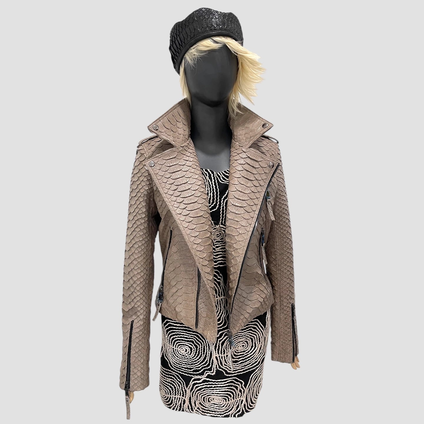 King python leather biker jacket