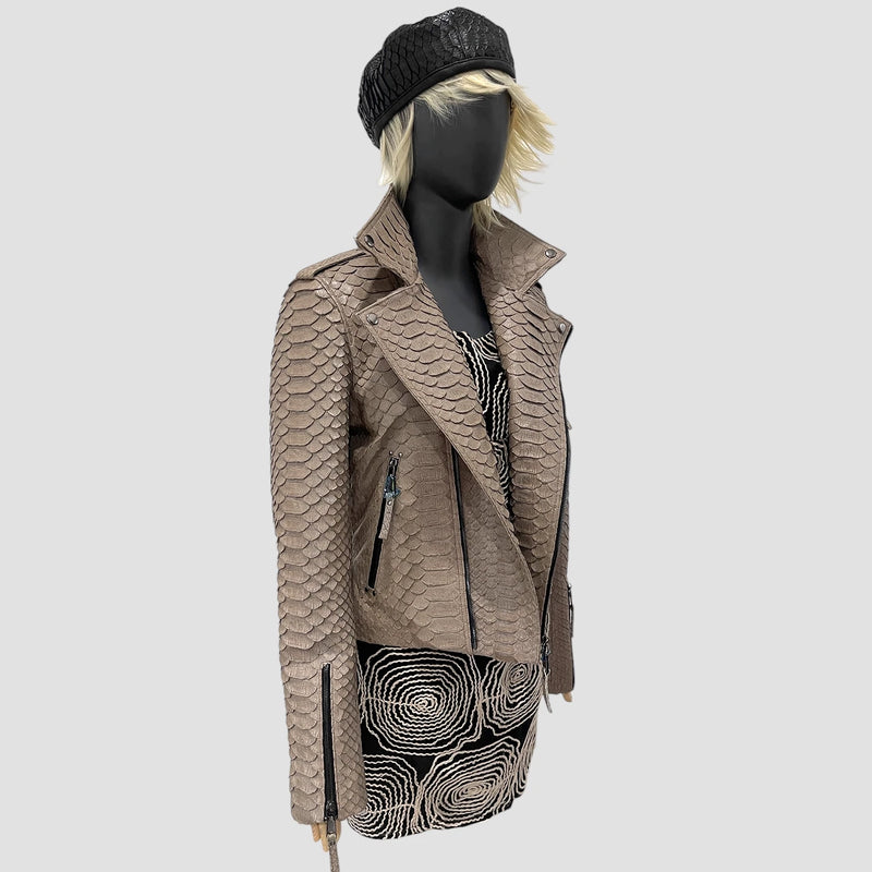 King python leather biker jacket