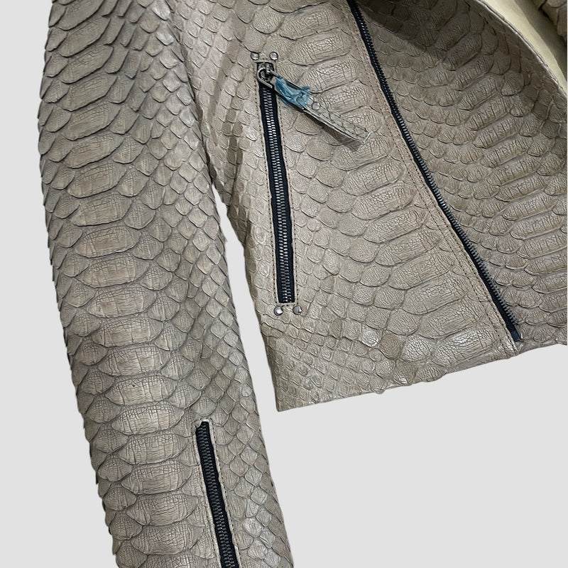 King python leather biker jacket