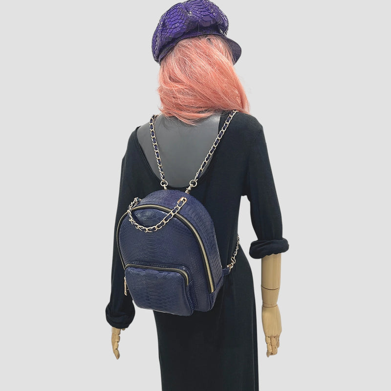 Python leather backpack