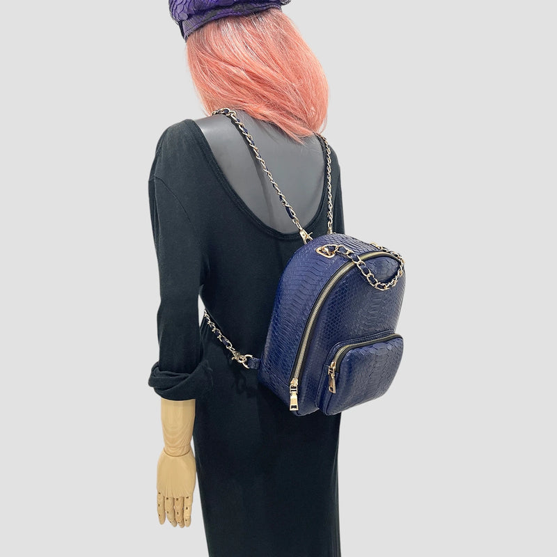 Python leather backpack