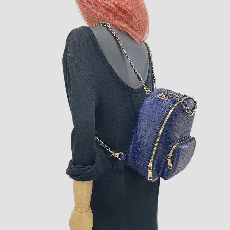 Python leather backpack