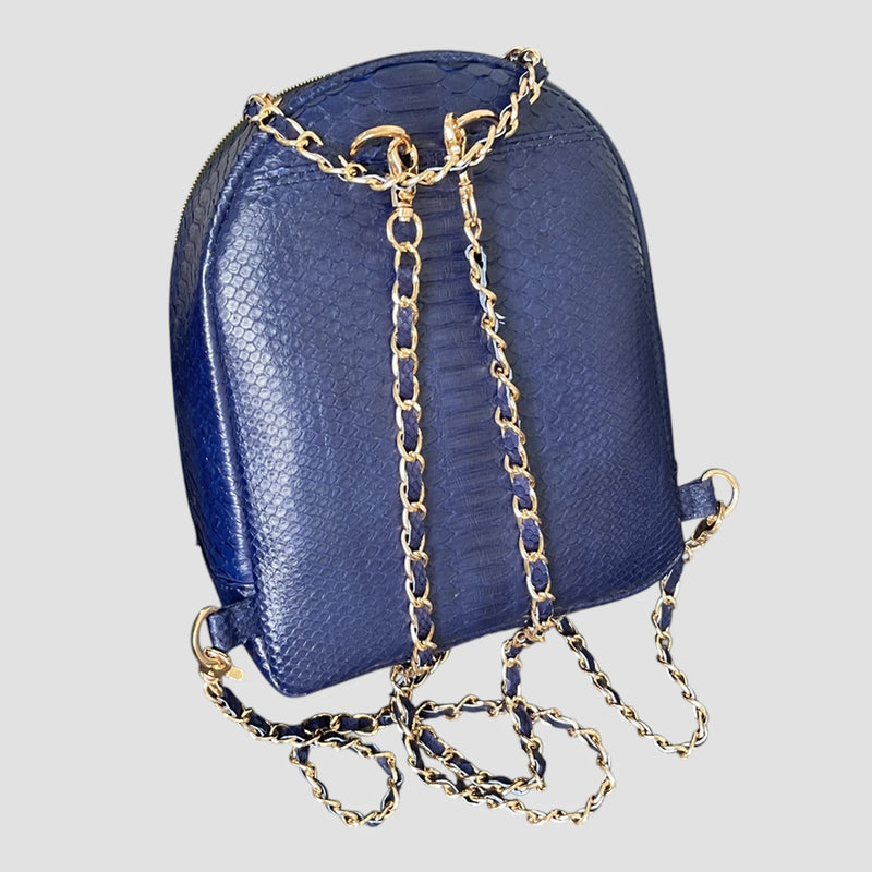 Python leather backpack