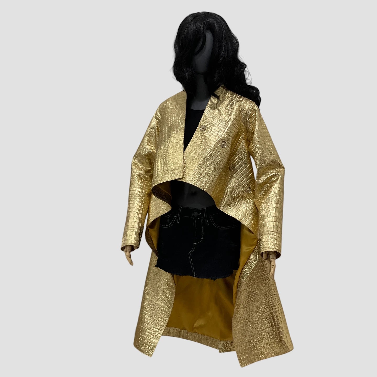 Golden lamb leather coat