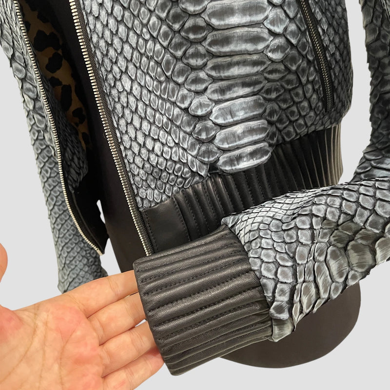 King python leather bomber jacket antique