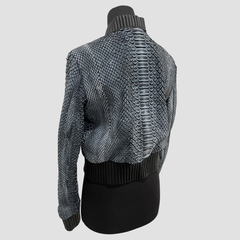 King python leather bomber jacket antique