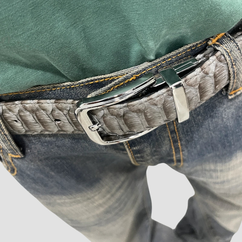Python leather belt