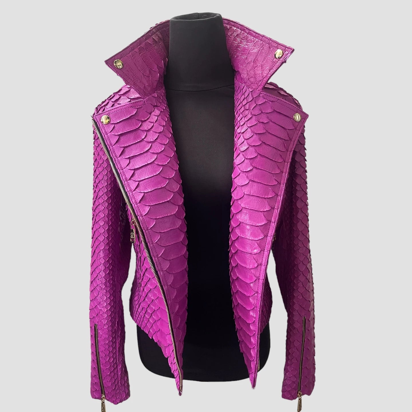 King python leather biker jacket