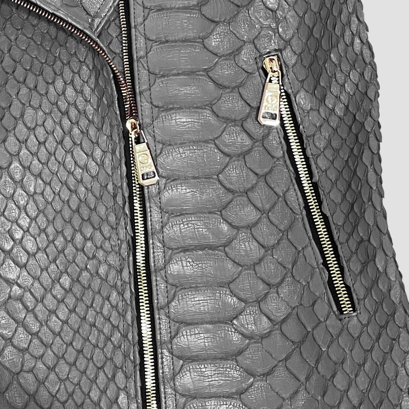 King python leather biker jacket