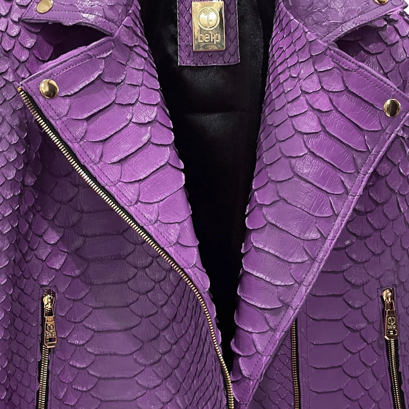 King python leather biker jacket