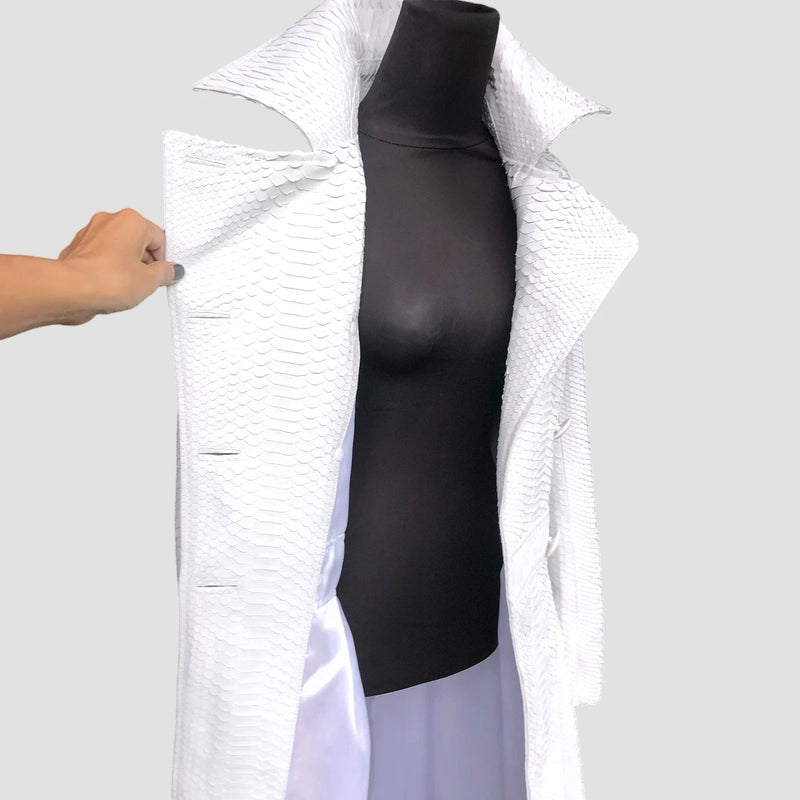 Python leather coat