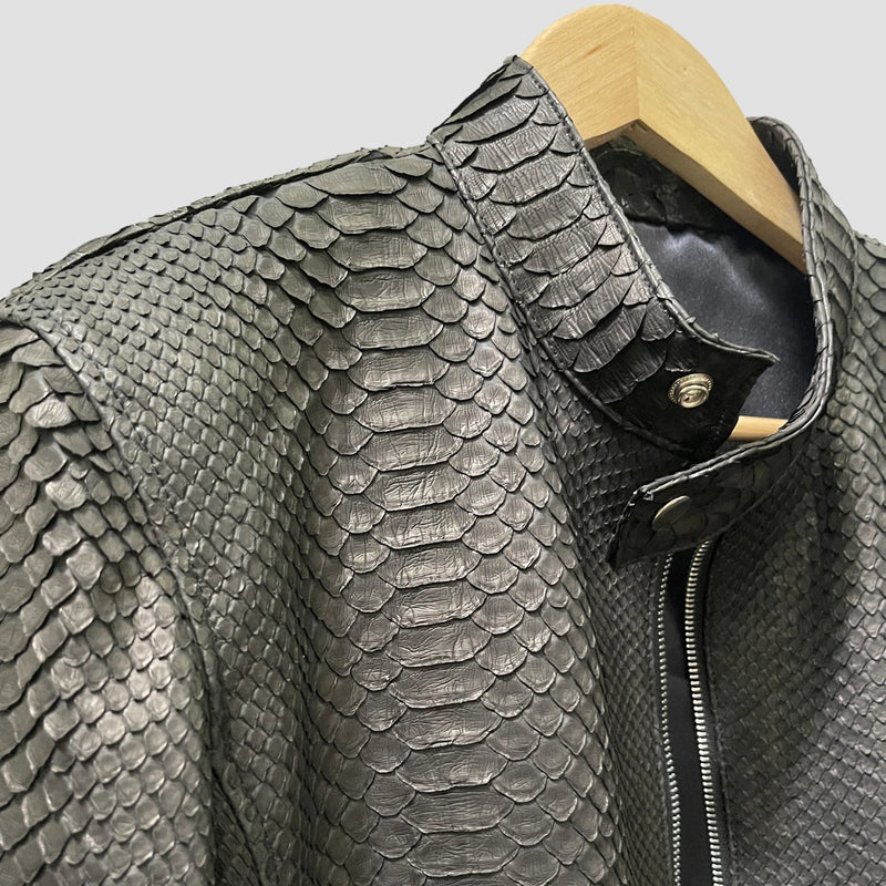 Python leather jacket