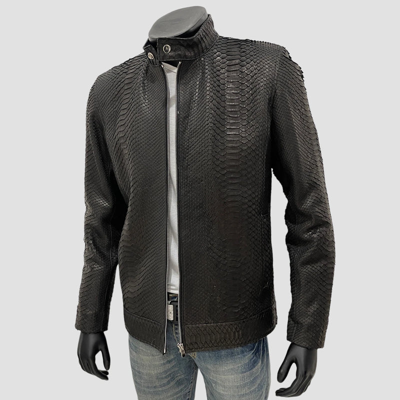 Python leather jacket